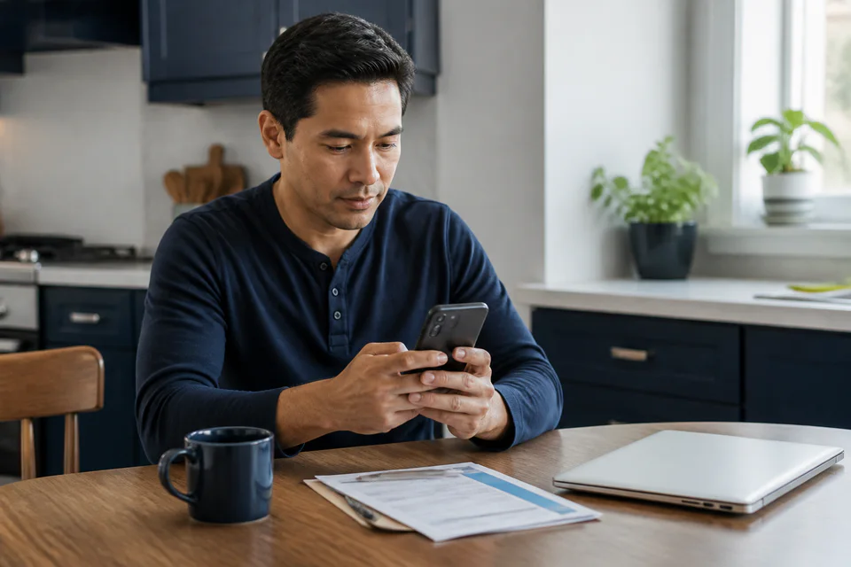 Customer completing the 500FastCash application on a phone